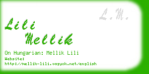 lili mellik business card